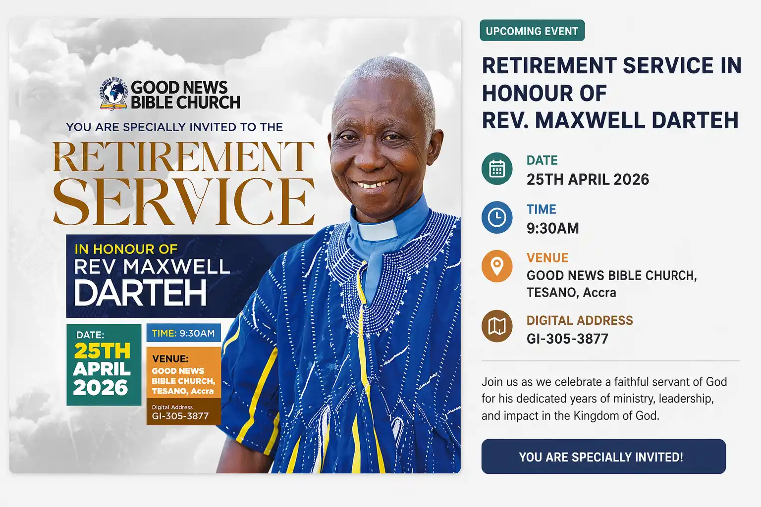 Retirement Service in Honour of Rev. Maxwell Darteh